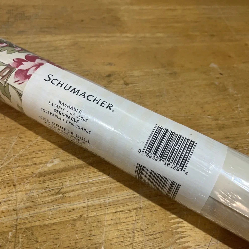 Vtg Schumacher Wallpaper Wallcovering Peony Cottage Floral 9 Yards NOS‎ Garden